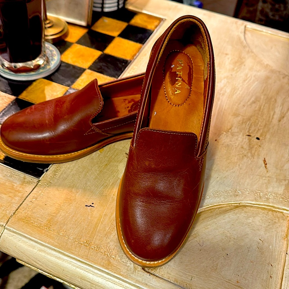 Patina Portland Leather Rounded Loafer Women's Shoe Flat Size 7